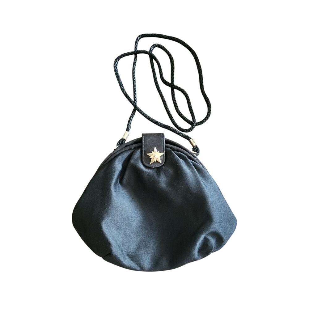 Walborg Black Gold Star Rhinestones Clutch Purse